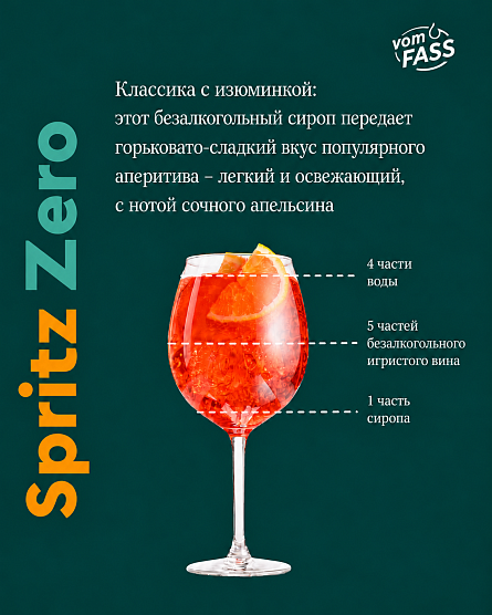 Встречайте новинку! — безалкогольные сиропы vomFASS: Basil Smash Zero, Hugo Zero и Spritz Zero