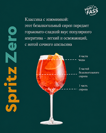 Встречайте новинку! — безалкогольные сиропы vomFASS: Basil Smash Zero, Hugo Zero и Spritz Zero